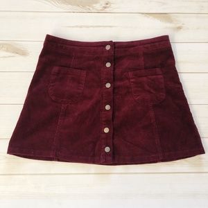 Brandy Melville Corduroy Button Down Skirt